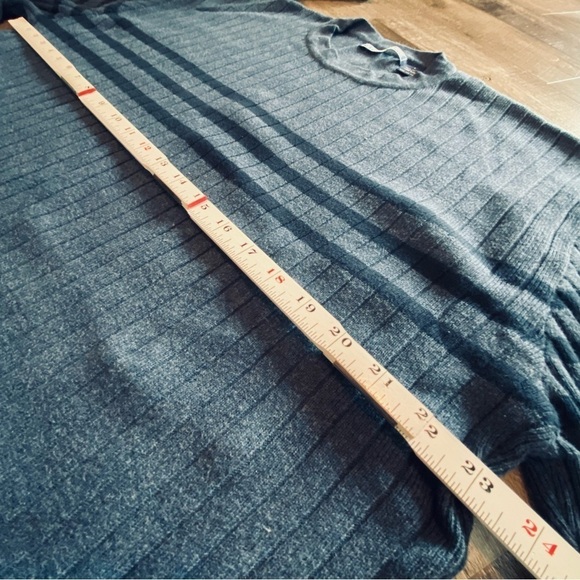 VINTAGE STRUCTURE Blue & Navy 100% Cotton Sweater, Made in Hong Kong. Size Large - Picture 4 of 10